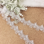 ＊再入荷＊繊細 桜 ケミカルレース ブレード 白 BK170501 ハンドメイド 手芸 素材