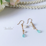 アクアカルセドニー水晶ピアス/イヤリング