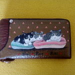 【19638311様専用】３猫ちゃんのストラップ付き長財布