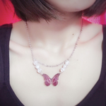 クラックビーズとヘレナモルフォのネックレス