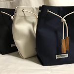 【送料無料】3way 巾着ショルダーバッグ ネイビー 