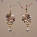 *成約済*コットンパールとビジューのピアス / イヤリング