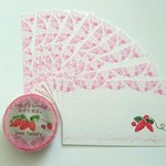 いちごマステとカードのセット