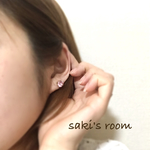 18kgp 大粒ジルコニアの一粒ピアス