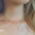 Double Chain Star&Crystal Necklace