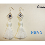 【ひし形×タッセル ビーズピアス】＊nevy＊
