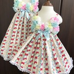 シフォンフラワーチュニックワンピ100size