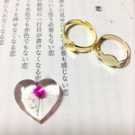 一輪かすみ草リング ピンク