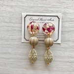 ヴィンテージ調ビーズ✱華やかレジンピアス