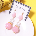 ピンクな大ぶりピアス
