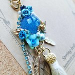 【母の日にも♪】deep sea blue garden on the dropバックチャーム レジン