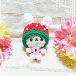 あみぐるみｽﾄﾗｯﾌﾟ☆真っ赤ないちご☆うさぎ着ぐるみ☆くま☆ﾄﾞｰﾅﾂ