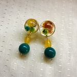 イヤリング ♡  flower yellow ＋ green