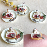 ハリネズミ★いちごジャムトーストのプレート★