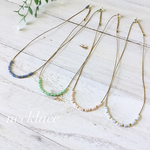再販【金属アレルギー対応】ビーズthinネックレス  blue・green・white・pink