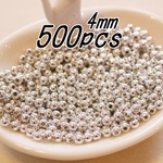 500個！4mmサイズのシルバービーズ