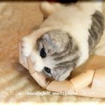羊毛フェルト　猫　マンチカンの子猫　ねこ　ネコ　
