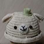♡rittantan様ご専用です♡飾り帽子が可愛い羊さんの帽子♪プリム・クルットタイプ♪爽やかコットン糸を使用しています！ベビー帽子・キッズ帽子・コットン帽子・オーダー帽子