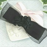 【送料込み】financier❇with black flowerリボンバレッタ         