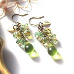 《人気急上昇掲載作品》再販♬送料無料！✴︎綺麗色グリーン★メロン&お花ピアス✴︎