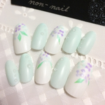 水滴と紫陽花ネイルチップ