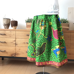 ＜Sweet African＞アフリカ生地のtiered skirt・peacock