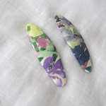 リバティぱっちん留め（オーバル7cm/フランダースリネン地）/Witley