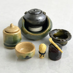 ミニチュア☆陶器　茶道具　風炉揃え４　松紋茶碗