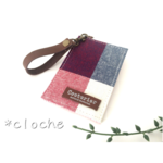 【受注製品】赤いブロックチェックのパスケース 2