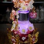 オーダー製作分／久遠の華／虹彩灯火ストームグラスオブジェ(桜華)