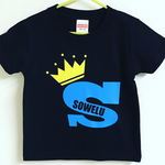 名入れ イニシャルクラウンTシャツ&ロンパース
