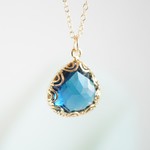 14kgf アイオライトカラー・スカラップ・ネックレス ~ iolite ~