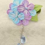 紫陽花のコサージュ「つまみ細工」