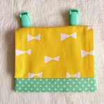 リボン柄の移動ポケット☆イエロー×黄緑ドット