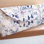 【受注制作】メガネケース*ネイビーキャット×リネン*