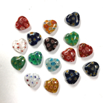 ベネチアン風 ガラスビーズ    ハート♡   12mm    両穴 【10個】