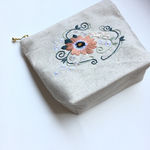 「花と風」手刺繍ポーチ