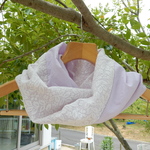 すみれ色と葉っぱのストレッチレース