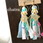 新作♡blue＆mint♡summerbotanikaruのタッセルイヤリング♡