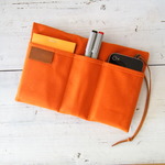  スッキリ♪スマート帆布ポーチ (Orange) Bパターン