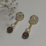 ゆれるかすみ草のピアス