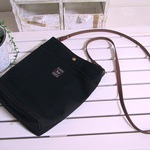 本革ショルダーポシェット　black canvas 