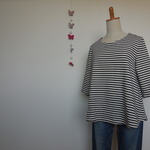 Ａラインボーダーカットソー　L