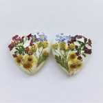 押し花レジンハート イヤリングorピアス