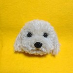 もふブローチ　トイプードル　17　薄ベージュ　ミニ