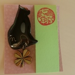 【七宝焼きブローチ】くろねこブローチ