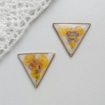 レトロ柄ピアス＊レジン＊押し花