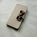 iPhoneⅩ　iPhone8全機種対応　ハラコリボン　ポケットネーム入れ無料　国産最高レザー使用　スマホカバー　7色から選べる
