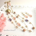 【再販】シックなチェコビーズのロングネックレス