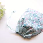 フリルがかわいいきんちゃく袋*リバティBetsyミントⅡ